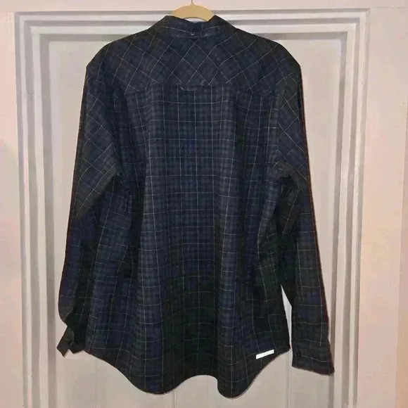 Hurley Nike Dri-Fit Mens Long Sleeve Plaid Button Down Blue Size XL - Picture 2 of 10